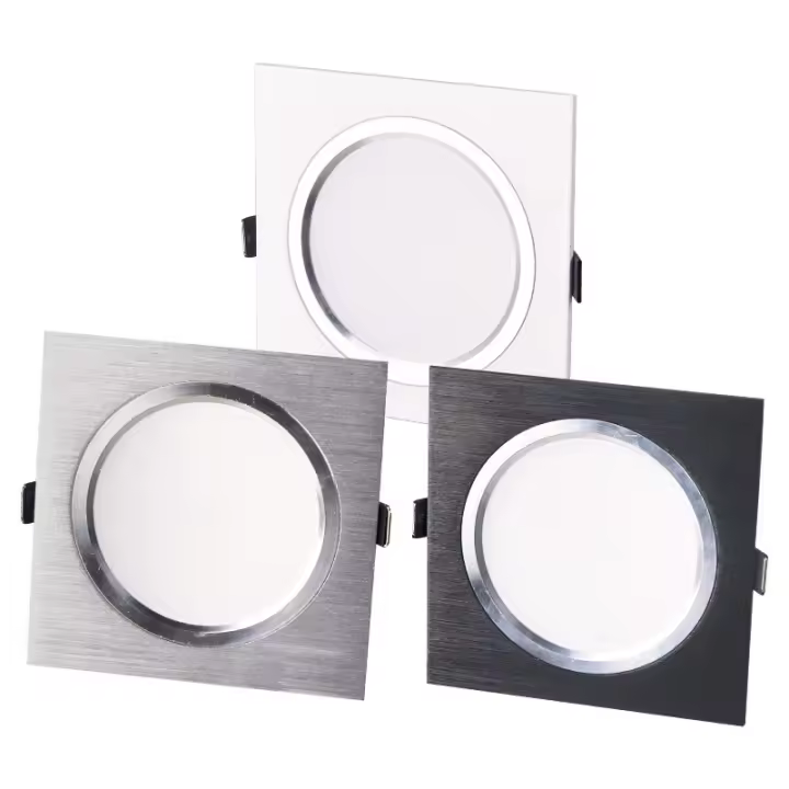 Lámpara De Techo LED Cuadrada 5W 10W Dimmable AC85-265V Plata Pulida Para Iluminación Interior De Cocina/Oficina/Hogar - 1