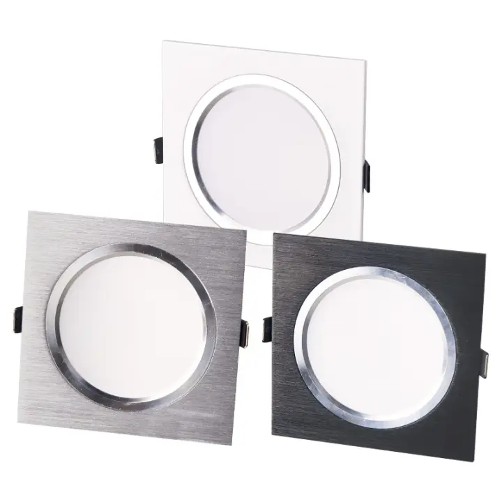 Lámpara De Techo LED Cuadrada 5W 10W Dimmable AC85-265V Plata Pulida Para Iluminación Interior De Cocina/Oficina/Hogar - 1