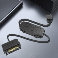 Cable De Extensión ARGB 5V 3PIN a SATA Para Controlador RGB Sync De Ventilador De PC Color Negro Material ABS Tamaño 46x22x9.5mm - details 2