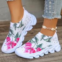 Zapatillas De Mujer Plataforma Floral Primavera Otoño Transpirables Tela Mesh Sin Cordones Comodidad Deportivas Tallas 36-43 - details 1