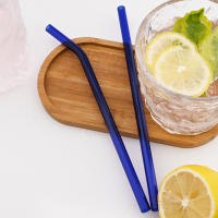 Juego De 8 Pajillas De Vidrio Borosilicato Alto Reutilizables Multicolor Ecológicas Para Cocktail Smoothie Té Con Bulbos - details 9