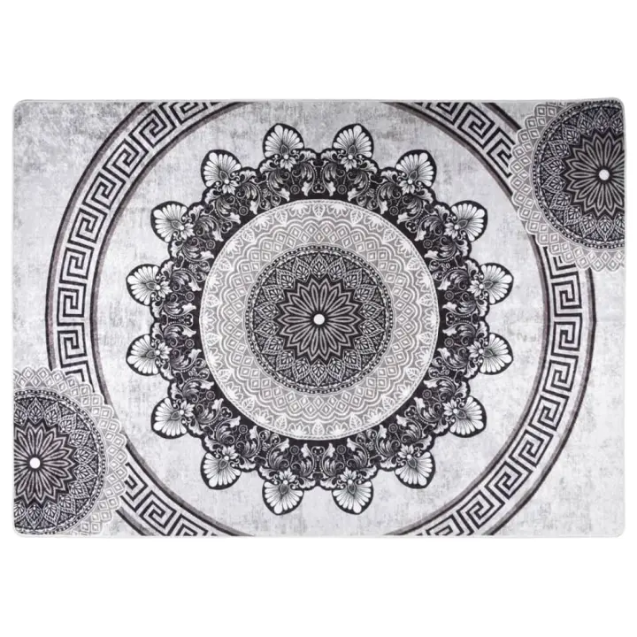 vidaXL Alfombra lavable antideslizante multicolor 150x230 cm Color Negro,  Gris y dorado,  Beige y dorado y mas Alfombras de área  Alfombra de Piso para Sala de Estar Dormitorio Habitación Salón - 1