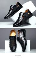 Sandalias De Verano Para Hombre En Cuero Genuino Transpirables Casuales Con Cierre Slip on Antideslizantes Hechas a Mano Sandalias Gladiador - details 14