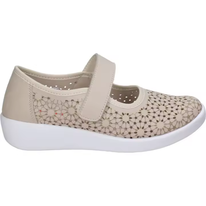 DOCTOR CUTILLAS | Zapatos con Cuña Doctor Cutillas para Mujer – Zapato en Color Platino con Detalles – Zapatos con Velcro – Cuña Media y Cómoda – Estilosos – Cómodos y Versátiles – Modelo 38470 - 1
