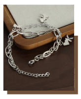 Encanto Nueva pulsera de dijes de acero inoxidable, joyería DIY para mujer, pulsera de mariposa para mujer,cadena de eslabones cubanos, joyería ostentosa, regalo - details 3