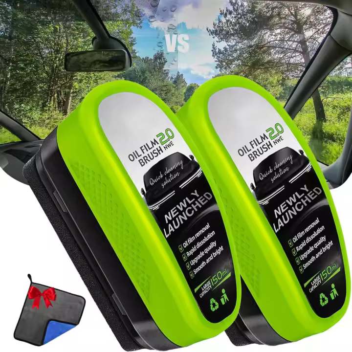 Limpiador de vidrios Jetdryshop, Limpiador de vidrios Boministore, Limpiaparabrisas Clearvision, Limpiaparabrisas Carmoody, Limpiaparabrisas Jet Dry Shop, Cepillo para limpiar películas de aceite automotriz (#A-2PCS) - 1