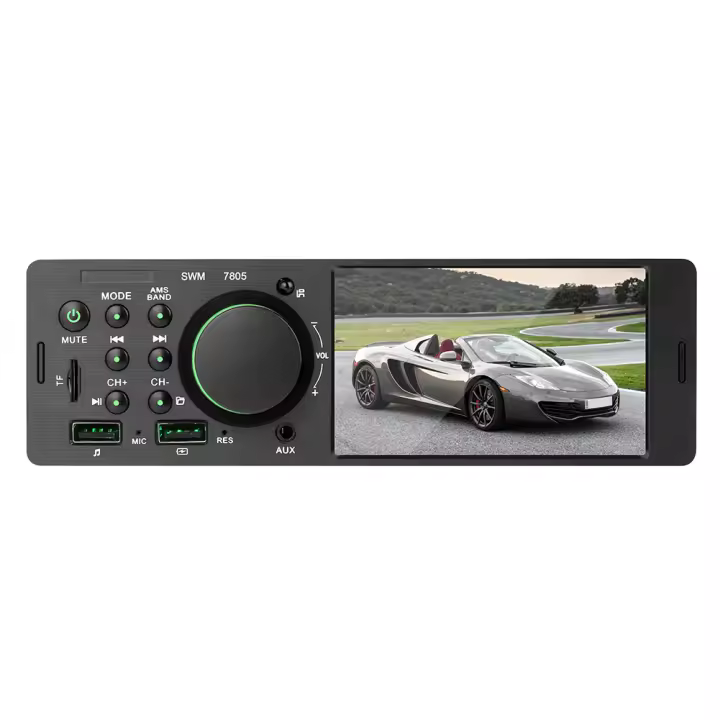 BQCC Radio De Coche 1 DIN 4 Pulgadas Bluetooth MP5 Colorido Con Luz USB TF Reproductor De Música Hands-Free Control Remoto Audio ISO - 1