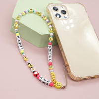 Go2bohoDiy Collar De Bola De Letras De Amor Y Sonrisa Accesorio De Joyería Lindo Cadena De Teléfono Para Fiesta Casual/Sporty Compatible Con Todas - details 1