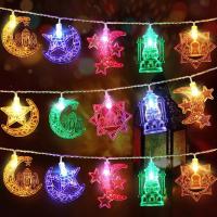 Luces LED EID Mubarak Para Fiesta Musulmana De Navidad Y Ramadan Decoración De Casa Con Luna Estrella Y Farolillo De Torre 1.5/3/6M - details 5
