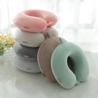 Almohada De Cuello En Forma De U De Memoria Suave Para Viaje En Coche Y Oficina Color Sólido Rebound Lento Algodón Piel De Pollo Uso Diario Decorativa - details 0