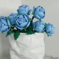 Rose Building Blocks Bricks Romantic Fake Floral 3D Model Educational Toys Children DIY Building Toy Flower Decoration - details 0