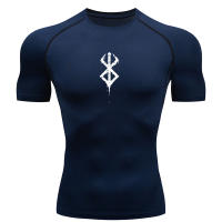 Camiseta De Compresión Para Hombre Técnica De Secado Rápido Para Gimnasio Y Correr Manga Corta Estilo Casual Con Impresión - details 2
