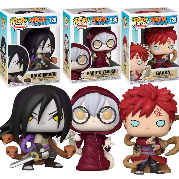 Funko  Pack 3 Funkos Naruto Gaara Orochimaru Kabuto Yakushi 728 729   Anime Funko Pop - 1