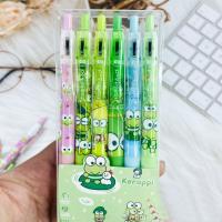 Set De 6 Bolígrafos Gel Kawaii Keroppi 0.5mm Escribir Suave Suministros Escolares Sapo Lindo Oficina Estación De Papelería Tinta Bolígrafo - details 0
