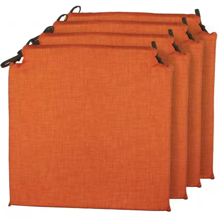Pack 4 Cojines para Sillas - Estampados Lisos con 2 Cintas de Sujeción - Ideal para Interiores y Exteriores - 40 x 40 x 3 cm - 1