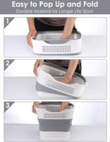 Cesta De Ropa Plegable Y Colapsable De Plástico Con Manijas Contenedor De Almacenamiento Para Guardar Ropa Ahorrador De Espacio - details 3