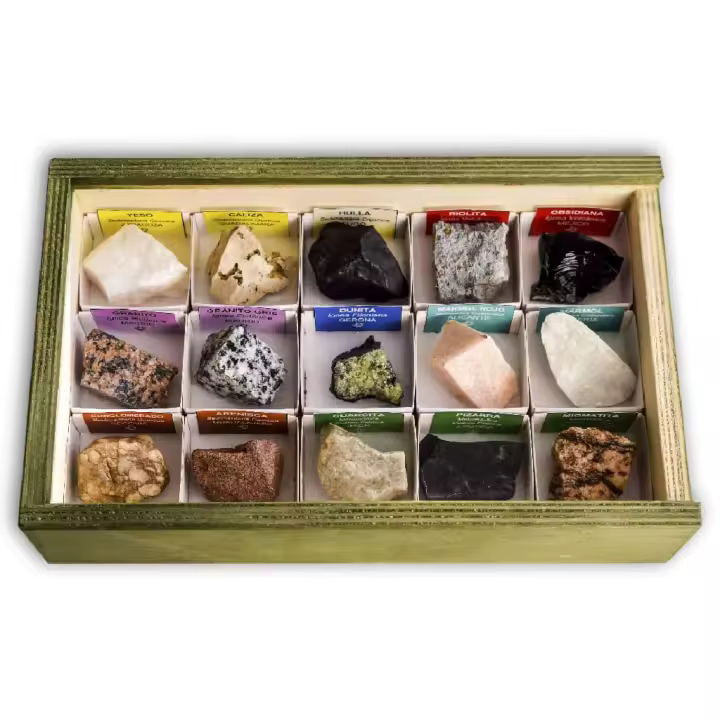 Minerales y Fósiles Nano Colección de 15 Rocas 2 - 1