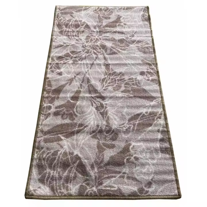 Alfombra para pasillo rollito pasillero 100cm - Beige Crema Hojas 715U101-48 - 1
