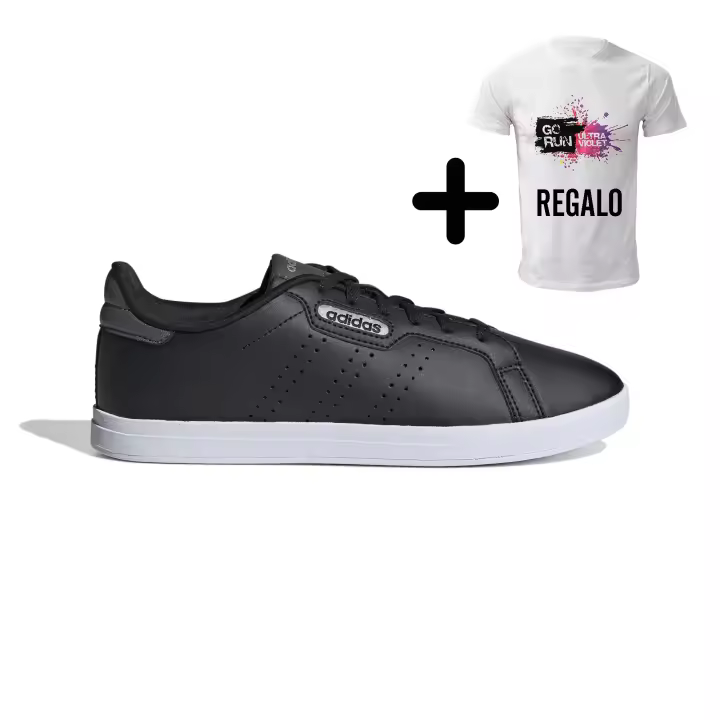 ADIDAS COURTPOINT BASE FW7384 zapatillas para mujer de estilo casual tenis color negro + REGALO CAMISETA - 1