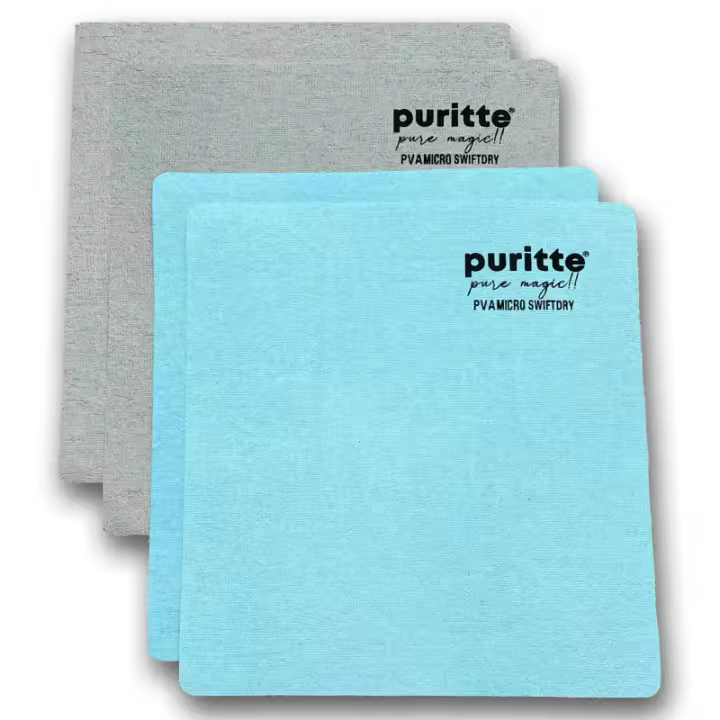 Bayetas de PVA MICROFIBRA SWIFTDRY de Puritte - Pack de 4 (2 Azules + 2 Grises)  Revolución en Limpieza - 1