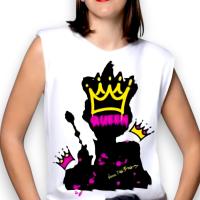 Moda Noc The Brand - Camiseta Queen Blanca de Algodón y Elastano - details 3