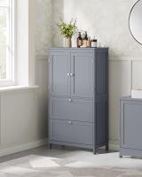 Armario de baño con gran espacio de almacenamiento, mueble con 2 cajones y 2 puertas, estante ajustable, versátil para cocina y almacenaje - details 7