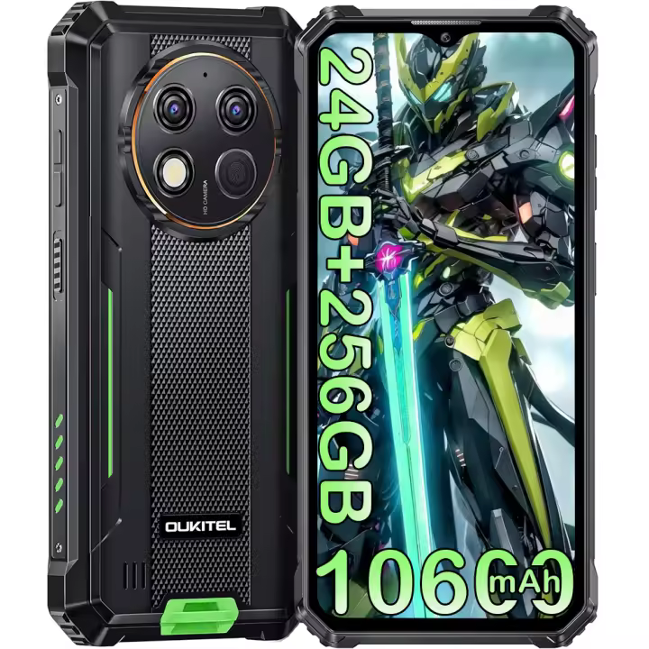 OUKITEL G1 Móvil Rugerizado Android 14-24GB+256GB 6.52'' HD+ Movil Irrompible, Batería 10600mAh 48MP Smartphone Dual 4G SIM - 1