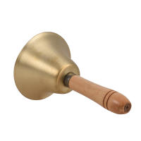 Campana De Mano De Latón Para Boda Y Festival Con Mango De Madera Campana De Escritorio Silbato Fuerte Para Decoración - details 2