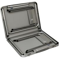 Mesa para Acampada 90x60x70cm Incl 2 Taburetes Plegable portátil como si Fuera un maletín Altura Regulable para pícnic Camping Gris Claro - details 1