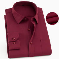 Camisa Clásica Para Hombre De Manga Larga En Blanco Negro Azul Rojo Estilo Vintage Casual Negocios Primavera Otoño - details 13