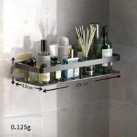Estante De Almacenamiento Para Baño Sin Perforaciones 1 Pieza Soporte De Pared Para Artículos De Tocador Y Cocina De Acero Inoxidable - details 0