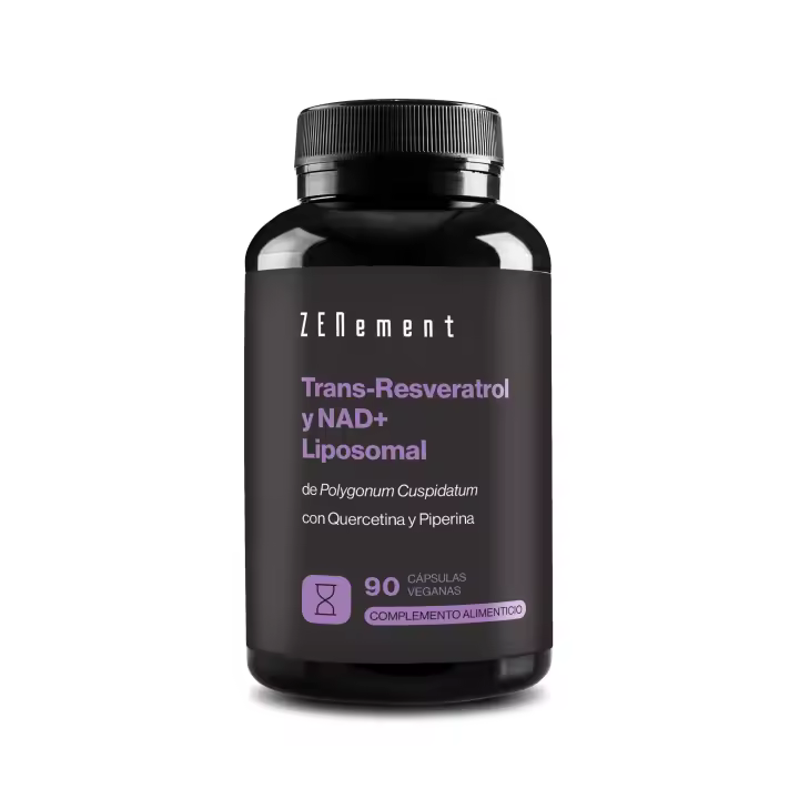 Trans-Resveratrol y NAD+ Liposomal con Quercetina y Piperina - 90 Cápsulas Veganas - 1