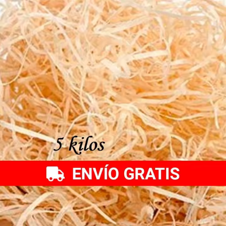 Deliex delicias de Extremadura. Virutas de Madera 5 Kilos Ideal como Material de Relleno para Embalaje - Paja Decorativa para cestas y Paquetes de Regalos. - 1