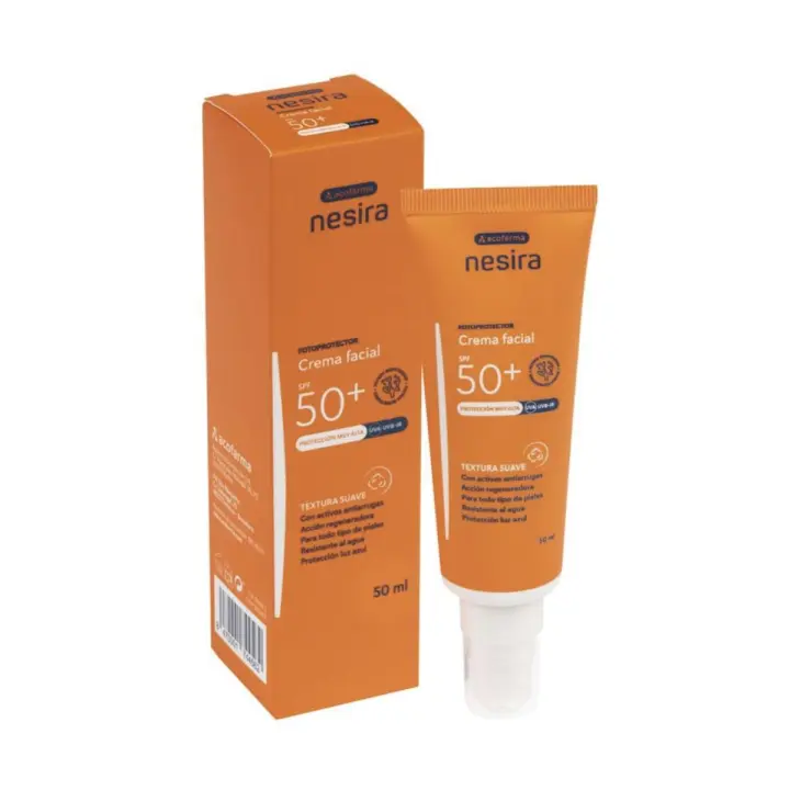Nesira crema solar facial SPF 50+ 50ml, ACOFARDERM - 1