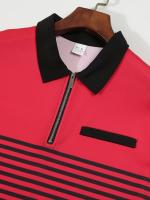 Camisa Polo Hombre Estampado Rayado Casual Verano Cierre De Cremallera Independent Station Moda Rápida Venta Amazon Talla Grande - details 23