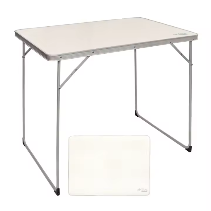 Mesa de camping Aktive plegable blanco 70x80x60 cm - 1