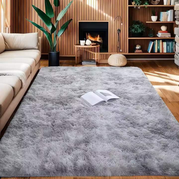 Alfombra de área de lujo Shag, alfombras esponjosas modernas de felpa rectangular, alfombras peludas mullidas antideslizantes que no se desprenden para sala de estar dormitorio, decoración del hogar, decoración de habitaciones - 1