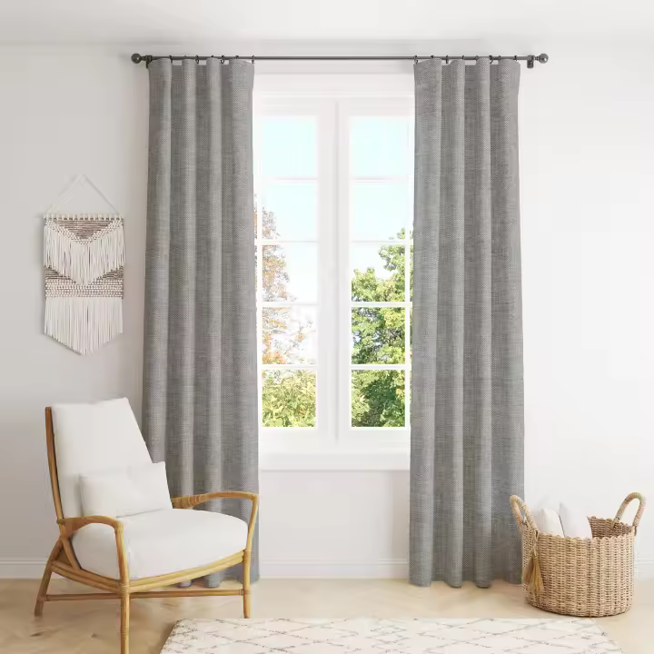 SANSY - CORTINA CON OJALES RUNA GRIS POLIESTER FABRICADO EN ESPAÑA - 1