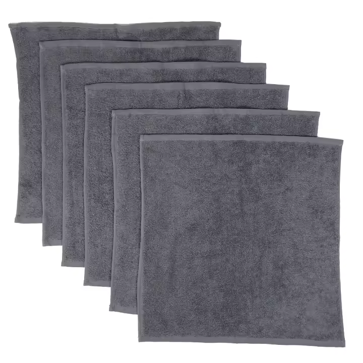 CASTMA GARANTIA DE ALTA CALIDAD - Set de 6 Paños de Cocina Rizo Modelo Basic 50x50cm - Absorción Alta y Secado Rápido - 1