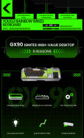 Teclado De Juego EWEADN GX90 Con Retroiluminación LED Silencioso Diseño Ergonómico Duradero Para PC Y Oficina 104 Teclas Membrana USB - details 11