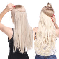 Extensiones De Cabello Sintético BENEHAIR Sin Clip Invisibles Faja De Cabello Invisible Para Mujeres Extensiones De Hairpieces Falsa Cabello Textura Wavy Color Puro Longitud 20 Pulgadas - details 4