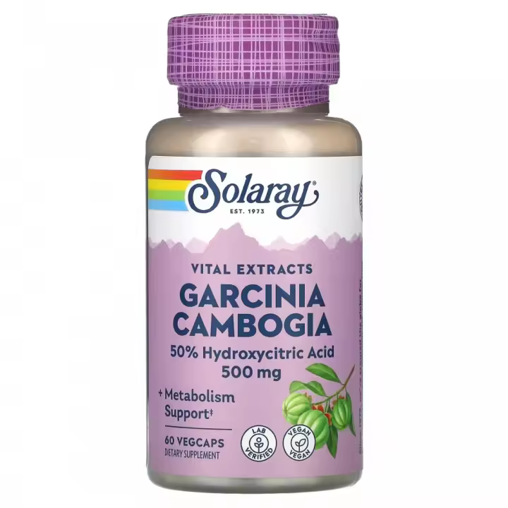 GARCINIA CAMBOGIA 500mg 60Vegcap Hidroxicitrato (HCA) de Solaray - 1