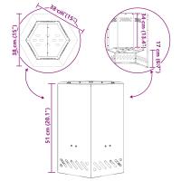 vidaXL Hoguera Sin Humo Hexagonal 38x38x51 cm Acero Resistente a la Intemperie - details 7