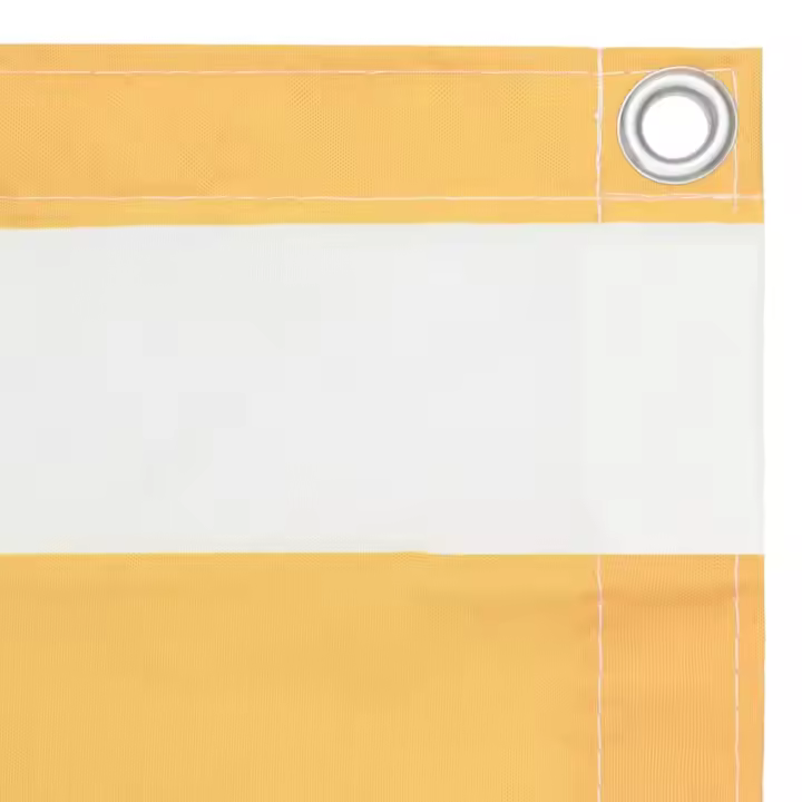 Toldo para Balcón lienzo Oxford Blanco y Amarillo 120x500 cm - 1