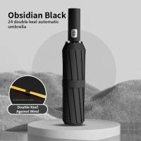Paraguas Automático Grande 24 Huesos Resistente Al Viento Y UV Plegable En 3 Ribos Doble Para Viajes Para Hombres Y Mujeres Con Protección UVF Regalo - details 24