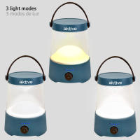 Aktive - Lámpara LED recargable 400 lm, 3 modos luz ajustables, asa y colgador, resistente al agua IP44, ideal para camping y exteriores, doble alimentación con power bank USB, batería recargable o 4 pilas AA, alcance 10 m, luz clara y uniforme - details 1
