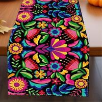 Mantelero De Lino Para Fiesta Mexicana De Dia De Los Muertos Y Cinco De Mayo Decoración Para Mesa De Comedor Y Cocina - details 6