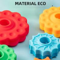 Torre De Colores Rainbow Rotada Con Música Juego De Pila De Anillos Montessori Para Educar a Niños Mayores De 3 Años - details 5