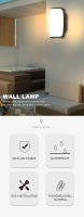 Luz Exterior LED Impermeable IP66 Sensor De Movimiento Luz De Pared Exterior Iluminación Exterior Lámpara De Pared Moderna - details 0