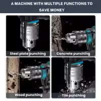 Martillo eléctrico rotativo multifunción 3 en 1, 1500W, taladro eléctrico para hormigón doméstico, juego de máquina perforadora de 220V - details 4